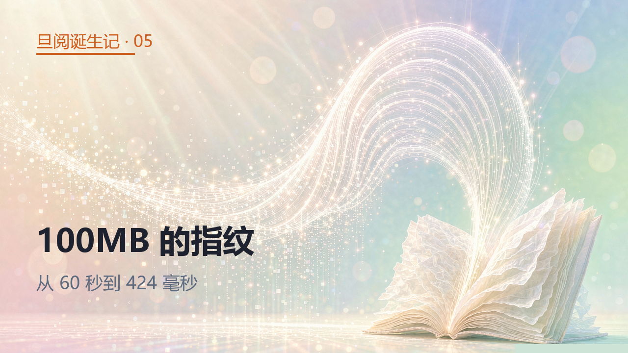 100MB 的指纹——从 60 秒到 424 毫秒